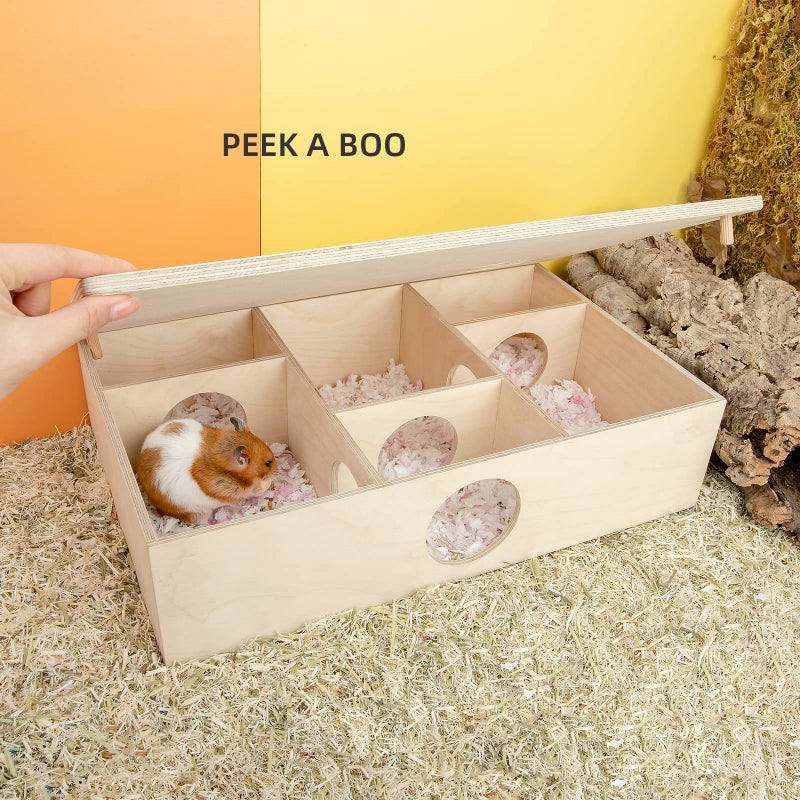 Niteangel Multi-Chamber Hamster House Maze: - Multi-Room Hideouts & Tunnel Exploring Toys for Hamster Gerbils Mice Lemmings (6-Room Large) - Image 4